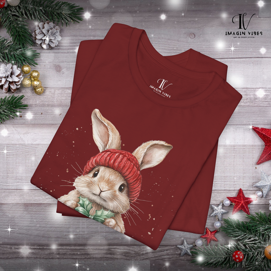 Cute Boho Winter Watercolor Bunny T-Shirt