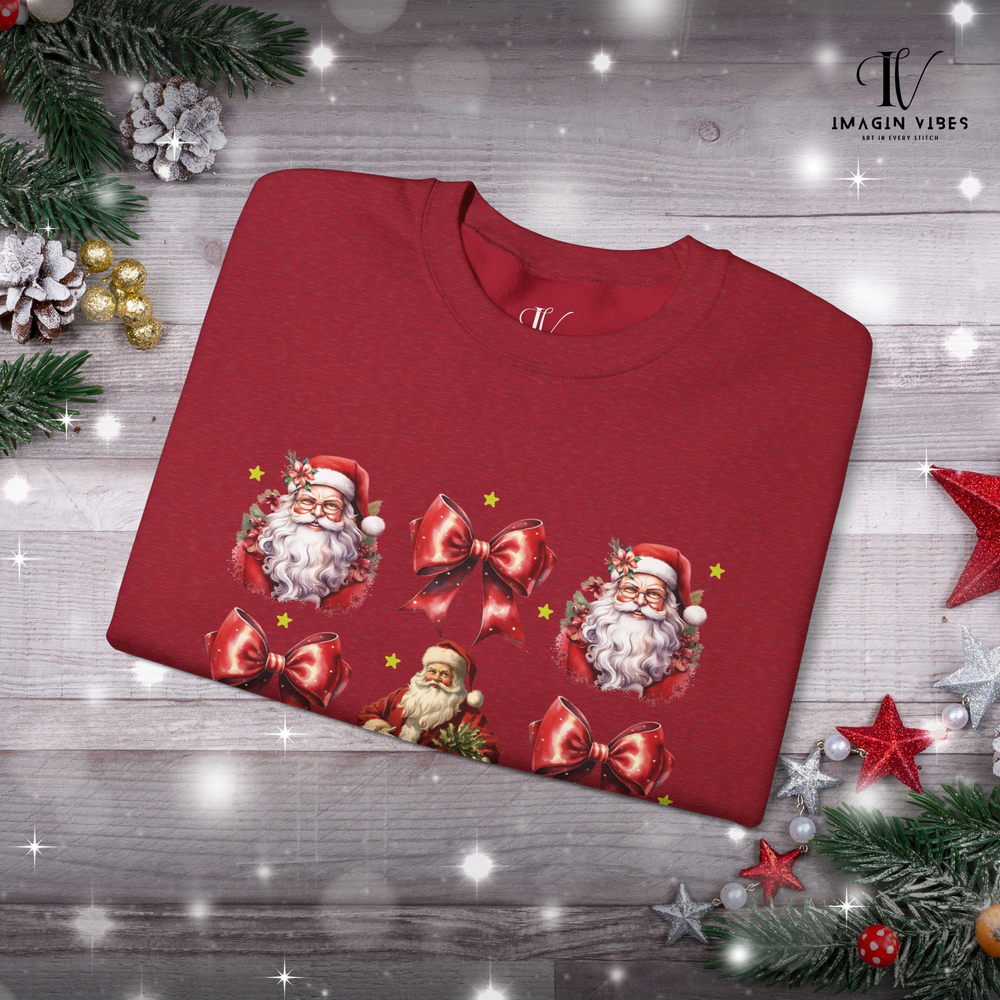 Coquette Bow Santa Christmas Sweatshirt