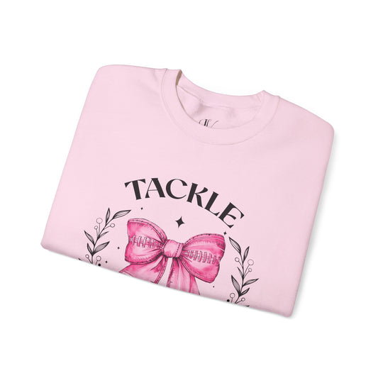 Pink Out Tackle Breast Cancer Football Coquette Sweatshirt