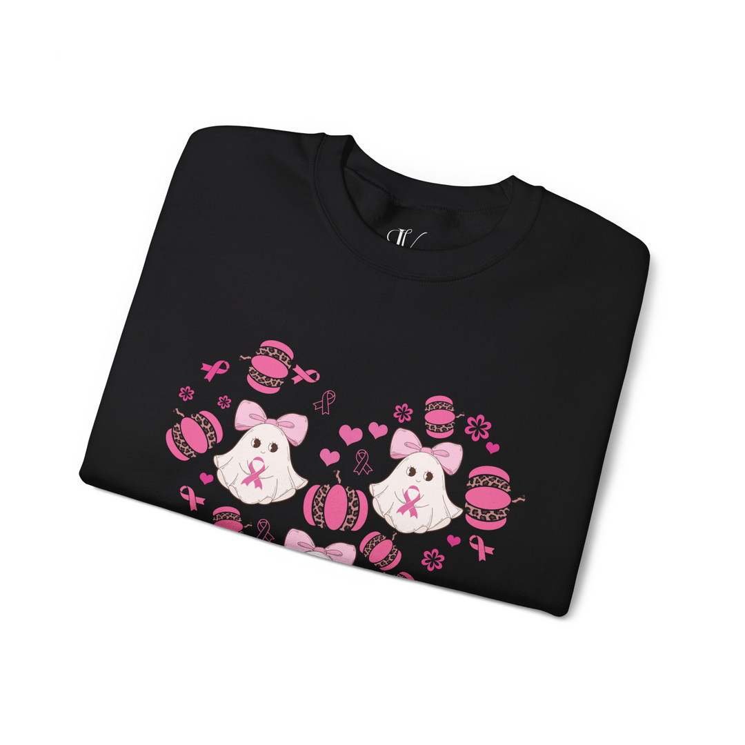 Ghosts and Pumpkins Breast Cancer Support Sweatshirt