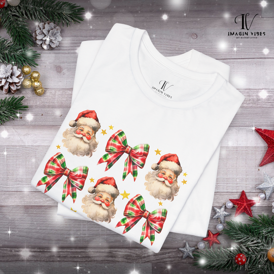 Christmas Tee - Festive Santa Claus Pattern