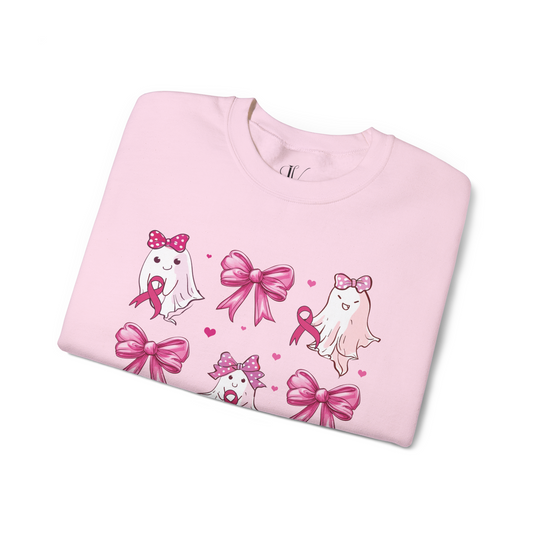 Ghosts and Pink Ribbons Breast Cancer Support Sweatshirt