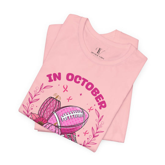 October Pink Football T-shirt - Breast Cancer