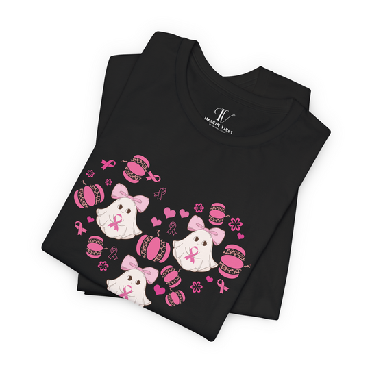 Ghosts and Pumpkins Breast Cancer Support T-Shirt