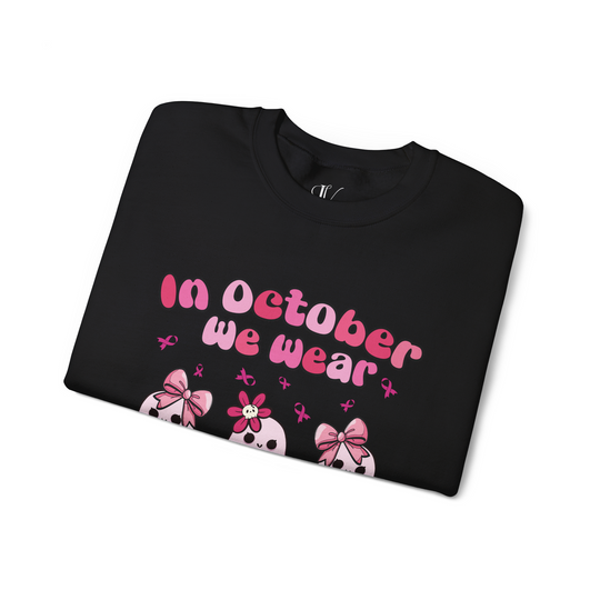 Ghosts Breast Cancer Support "In October We Wear Pink" Sweatshirt