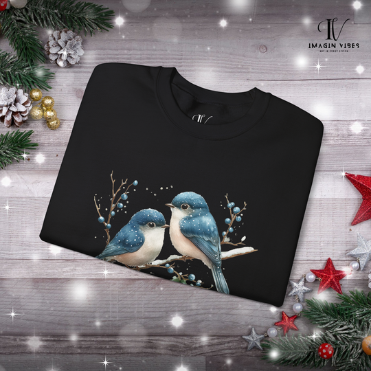 Winter Blue Jay Birds Sweatshirt