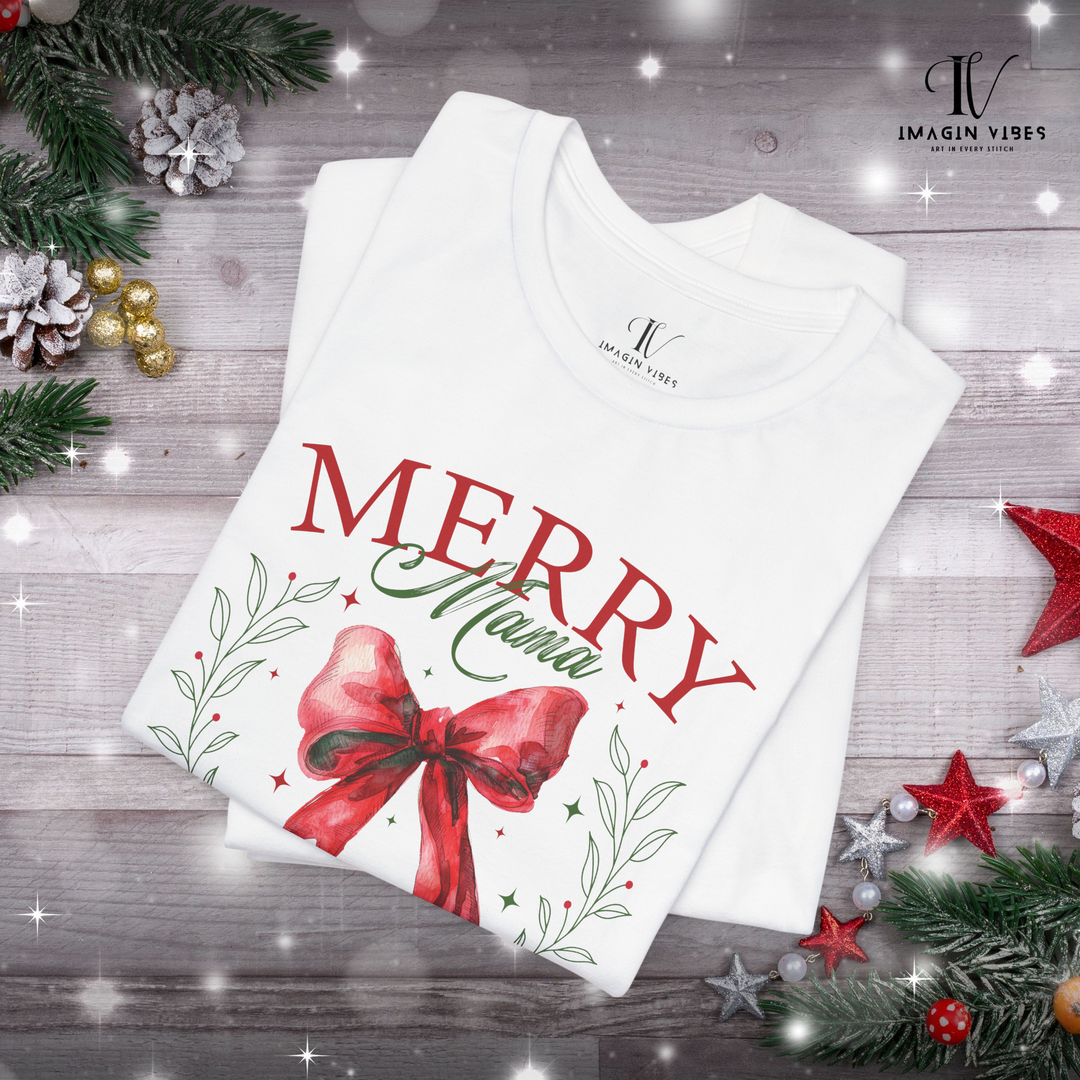 Merry Mama Social Club: Coquette Bow Christmas T-Shirt