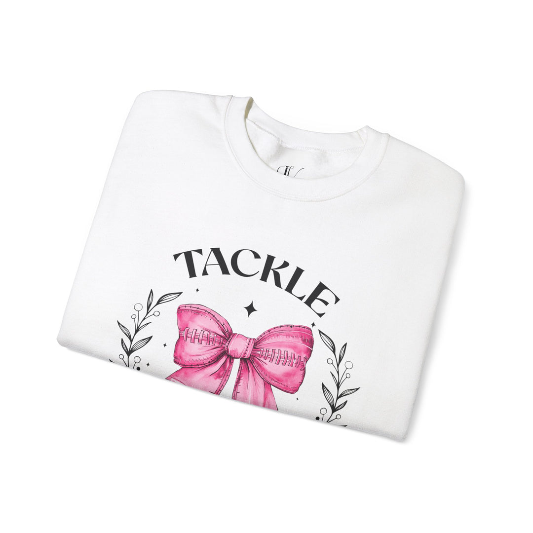 Pink Out Tackle Breast Cancer Football Coquette Sweatshirt