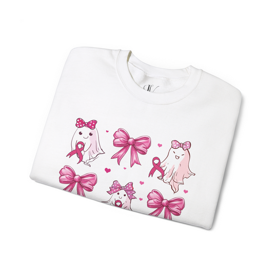 Ghosts and Pink Ribbons Breast Cancer Support Sweatshirt