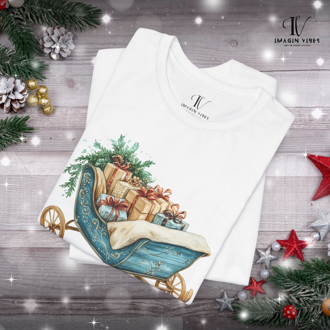 Christmas Sleigh Tee - Vintage Festive Holiday Shirt