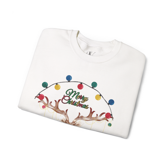 Merry Christmas Reindeer Sweatshirt Sweatshirt Printify