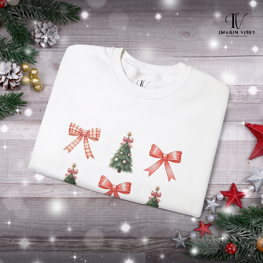 Coquette Bow Christmas Tree Sweatshirt