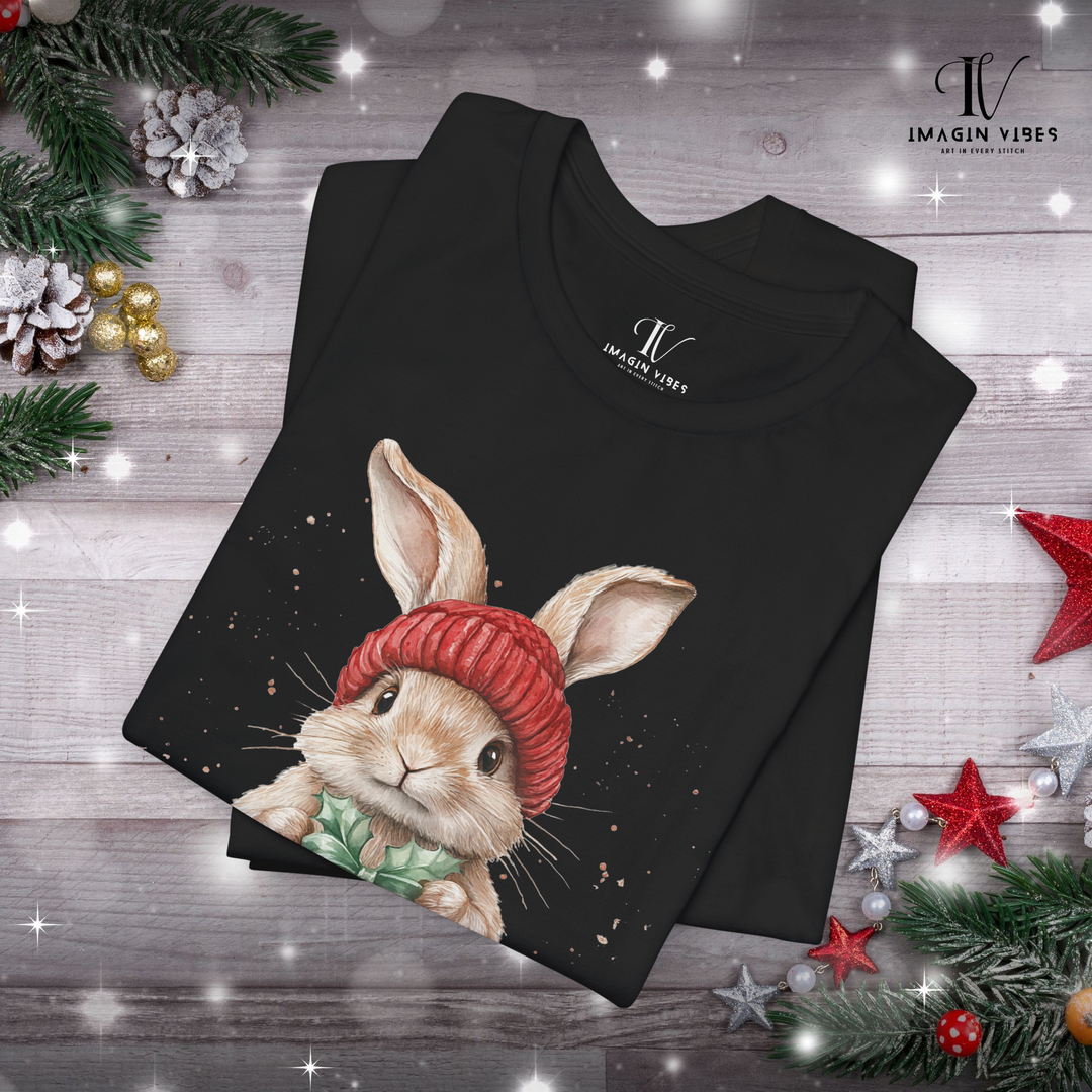 Cute Boho Winter Watercolor Bunny T-Shirt