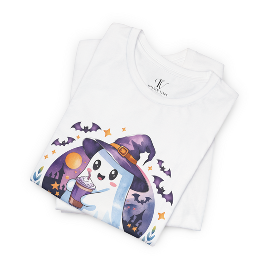 Cute Ghost With Ice Caffe Halloween T-Shirt