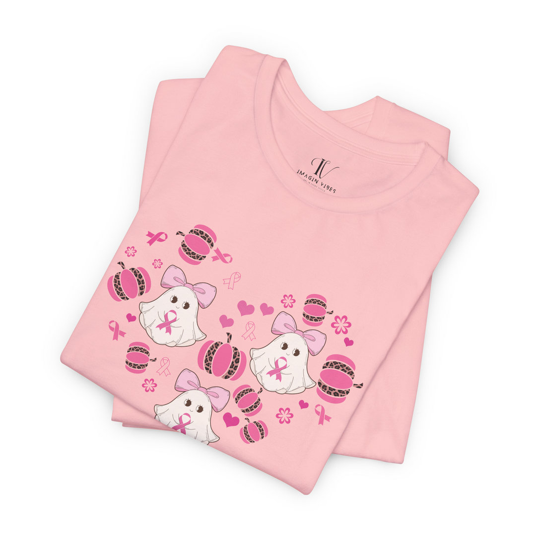 Ghosts and Pumpkins Breast Cancer Support T-Shirt