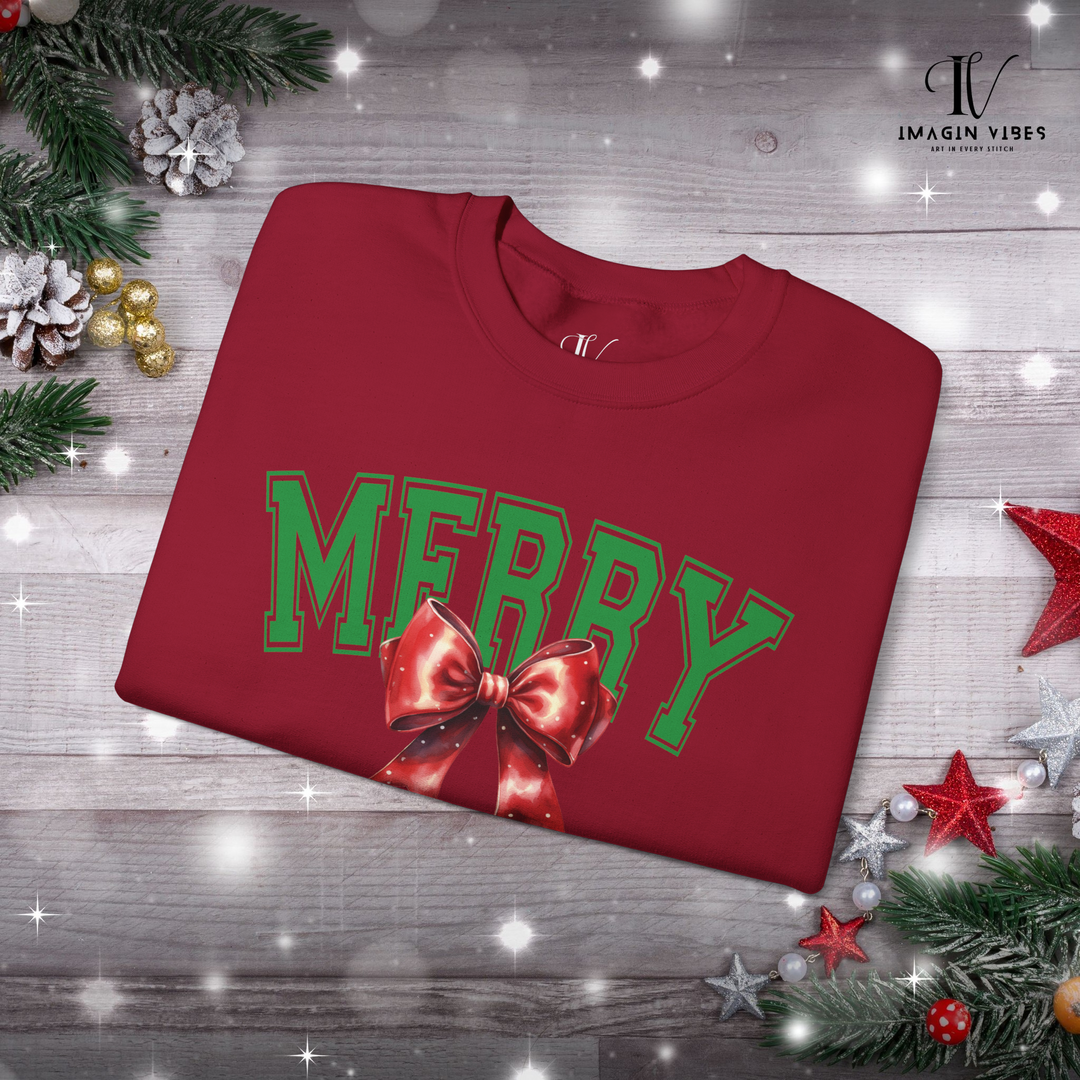 Merry Coquette Bow Christmas Sweatshirt