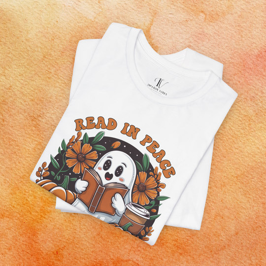 "Read In Peace" Cute Ghost Halloween Reader T-Shirt