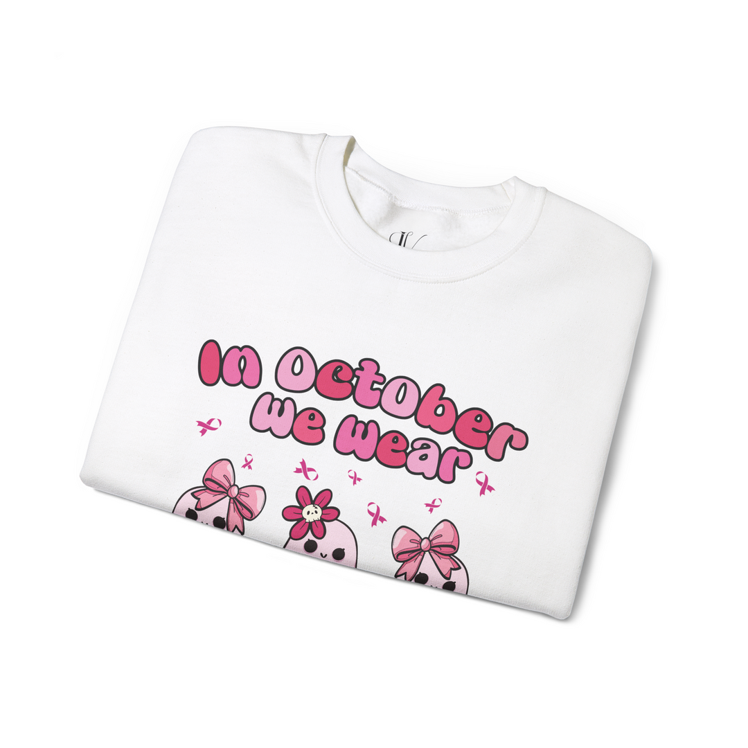 Ghosts Breast Cancer Support "In October We Wear Pink" Sweatshirt