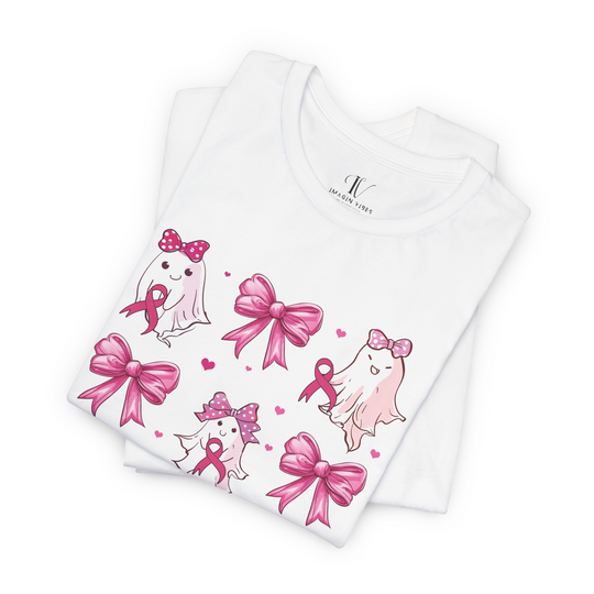 Ghosts and Pink Ribbons Cancer Support T-Shirt