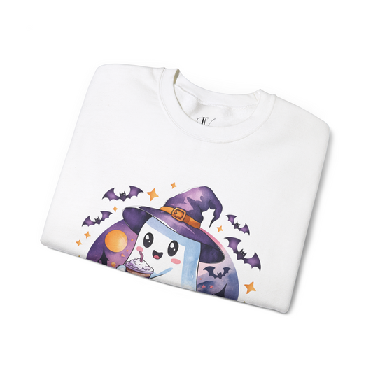 Cute Ghost With Ice Caffe Halloween Sweatshirt