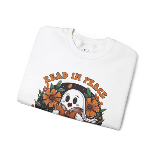 "Read In Peace" Cute Ghost Halloween Reader Sweatshirt