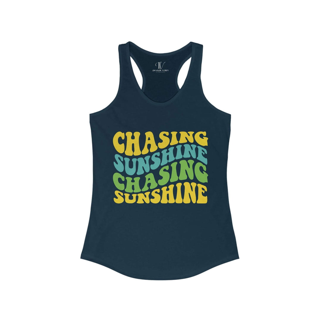 Forever Chasing Sunshine: Women's Racerback Tank - Imagin Vibes - 