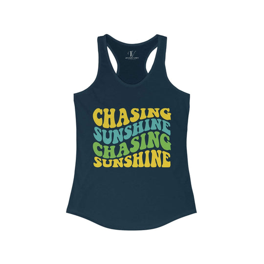 Forever Chasing Sunshine: Women's Racerback Tank - Imagin Vibes - 