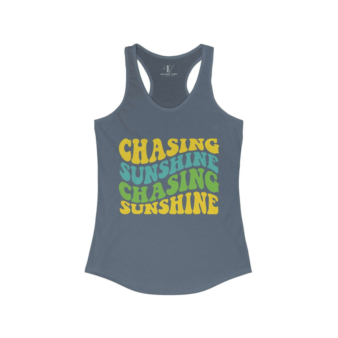 Forever Chasing Sunshine: Women's Racerback Tank - Imagin Vibes - 