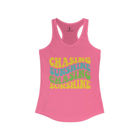 Forever Chasing Sunshine: Women's Racerback Tank - Imagin Vibes - 