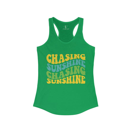 Forever Chasing Sunshine: Women's Racerback Tank - Imagin Vibes - 