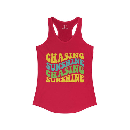 Forever Chasing Sunshine: Women's Racerback Tank - Imagin Vibes - 