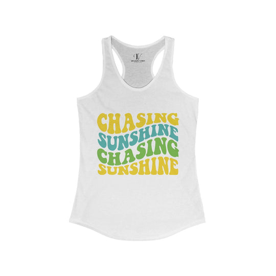 Forever Chasing Sunshine: Women's Racerback Tank - Imagin Vibes - 