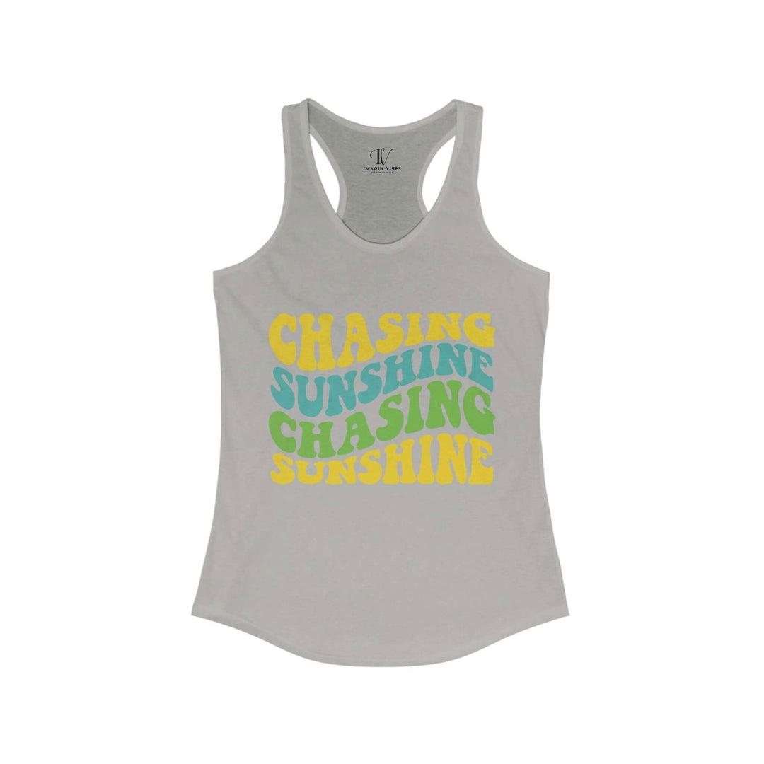 Forever Chasing Sunshine: Women's Racerback Tank - Imagin Vibes - 