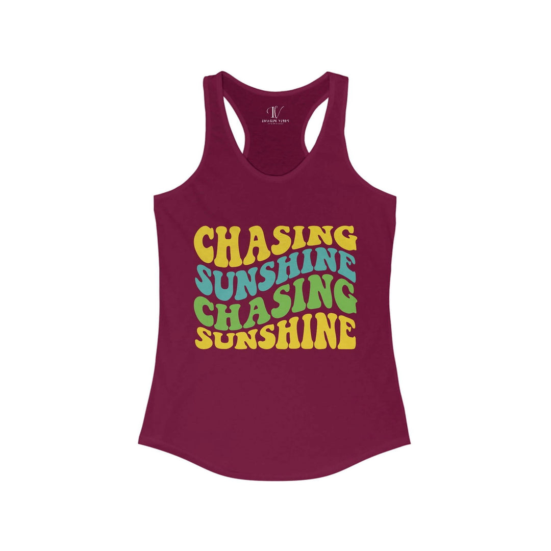 Forever Chasing Sunshine: Women's Racerback Tank - Imagin Vibes - 