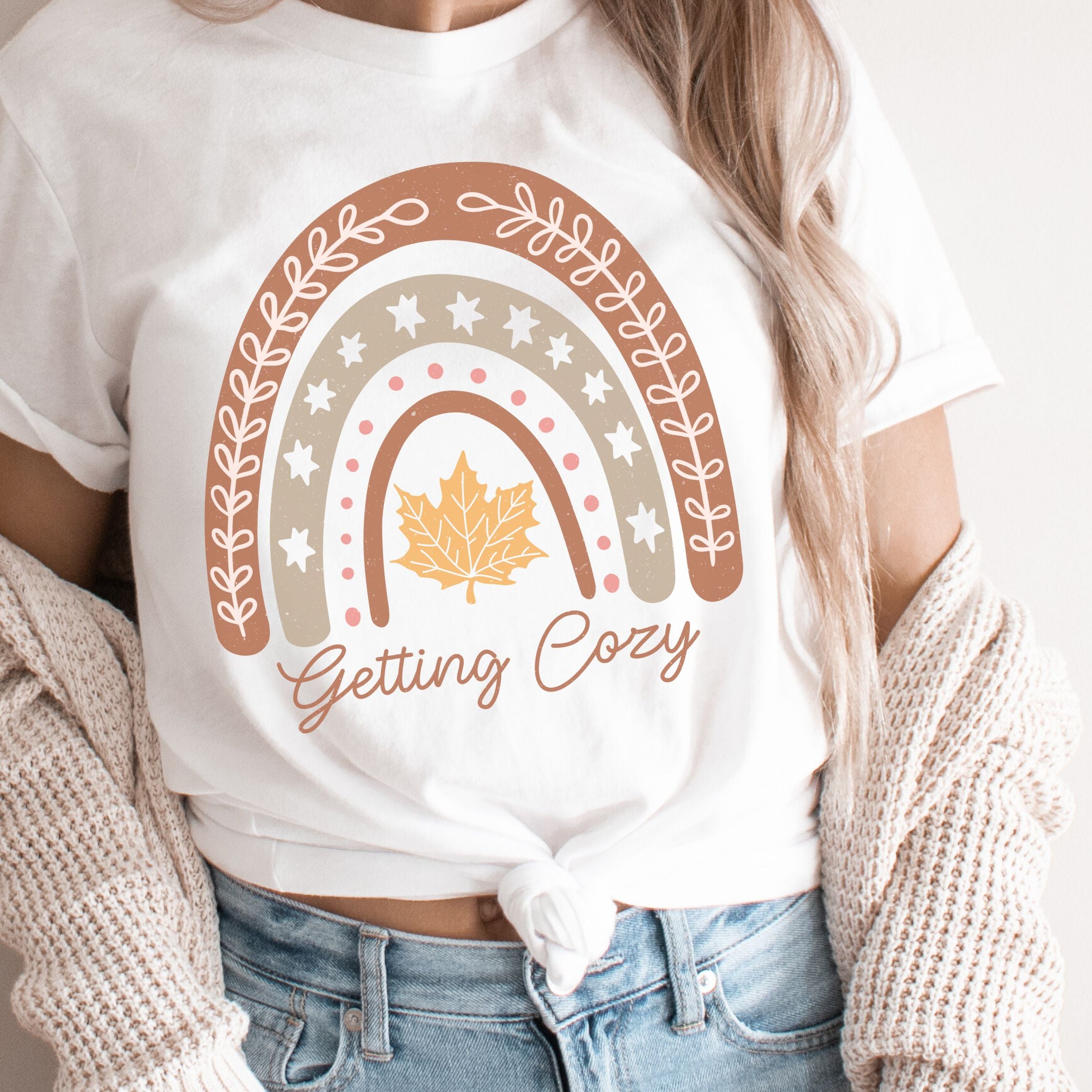 Getting Cozy: Boho Fall T-Shirt T-Shirt Printify