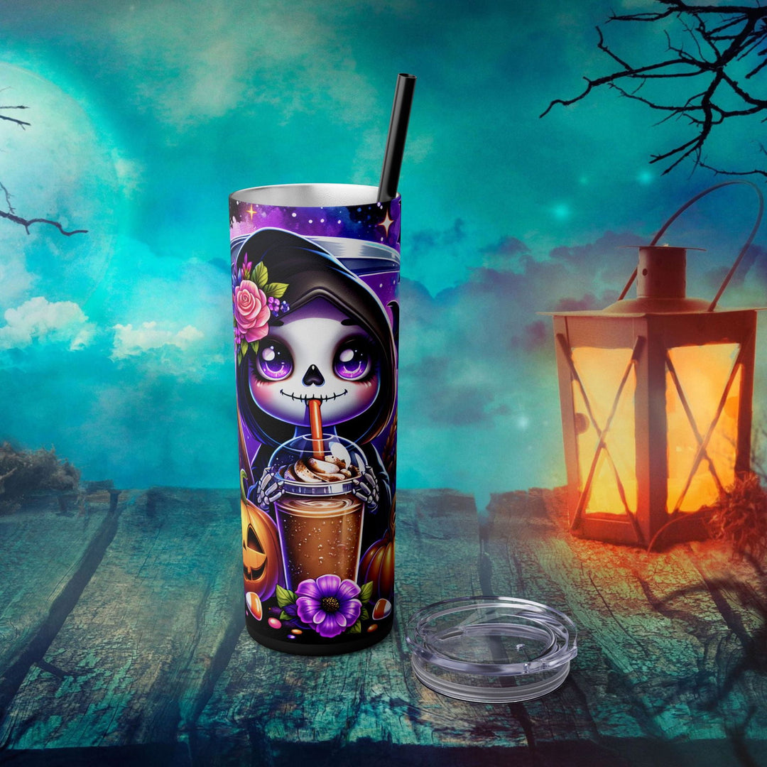 Grim Reaper Cute Halloween Tumbler, 20oz - Imagin Vibes Mug Printify