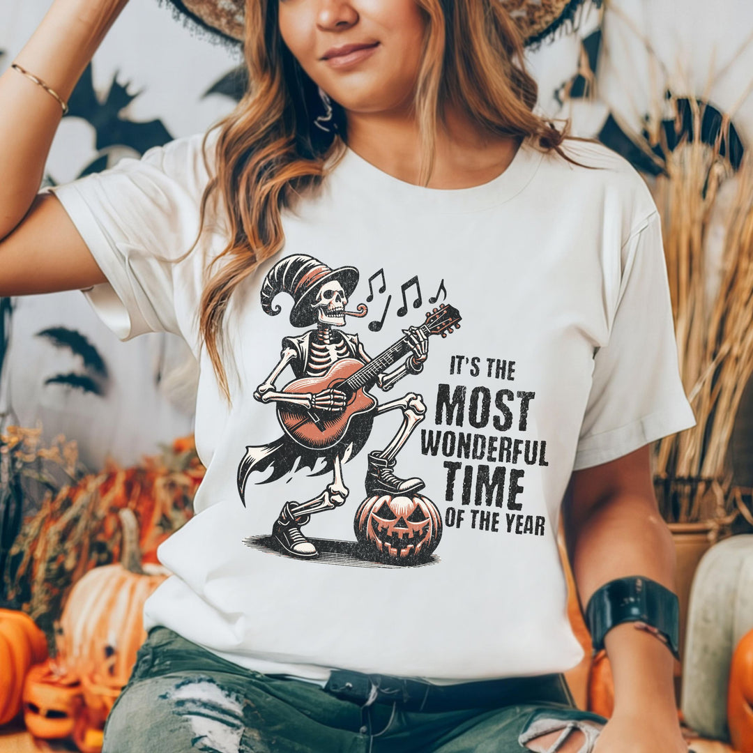 Halloween Skeleton Tee " Most wonderful time"
