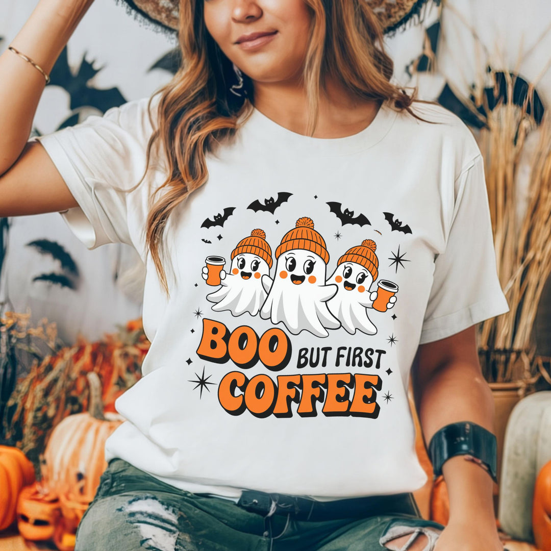 Halloween Tee - Boo but First Coffee
