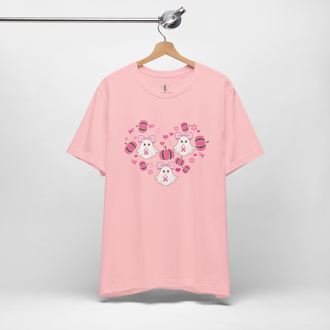 Ghosts and Pumpkins Breast Cancer Support T-Shirt