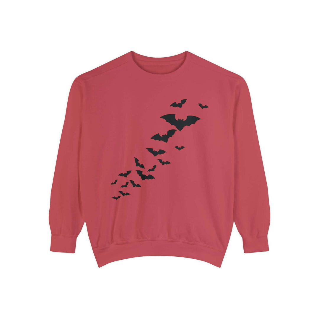 Haunted House Halloween Sweatshirt: Spooky Vibes Sweatshirt Printify Crimson S