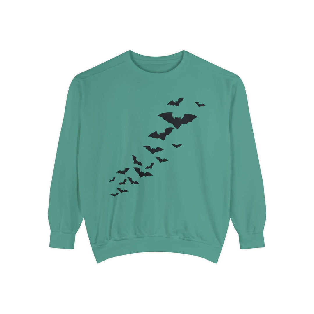Haunted House Halloween Sweatshirt: Spooky Vibes Sweatshirt Printify Light Green S