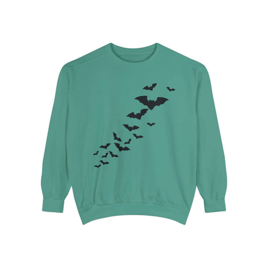 Haunted House Halloween Sweatshirt: Spooky Vibes Sweatshirt Printify Light Green S