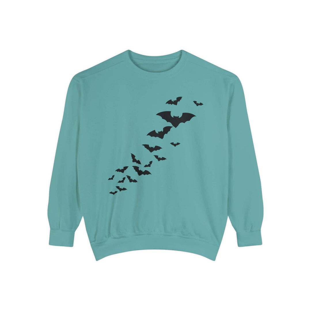 Haunted House Halloween Sweatshirt: Spooky Vibes Sweatshirt Printify Seafoam S