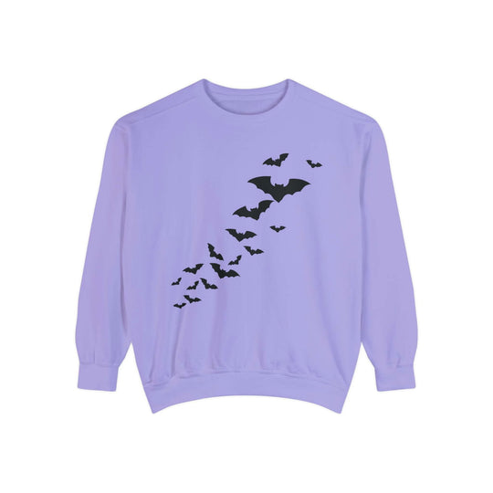 Haunted House Halloween Sweatshirt: Spooky Vibes Sweatshirt Printify Violet S