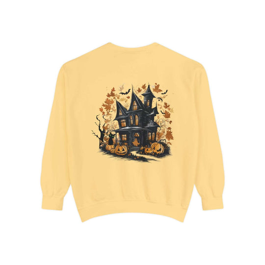 Haunted House Halloween Sweatshirt: Spooky Vibes Sweatshirt Printify