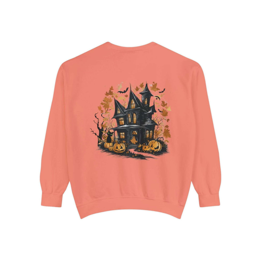 Haunted House Halloween Sweatshirt: Spooky Vibes Sweatshirt Printify