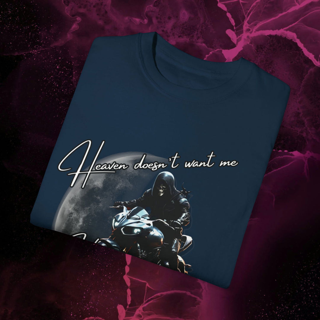 Heaven Dont Want Hell Cant Handle: Reaper Biker Tee - Imagin Vibes - 