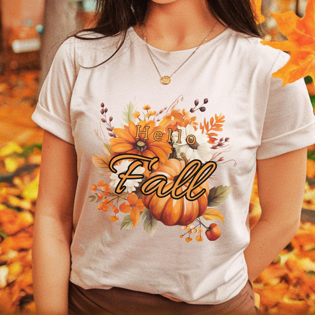 Hello Fall: Watercolor Pumpkin T-Shirt
