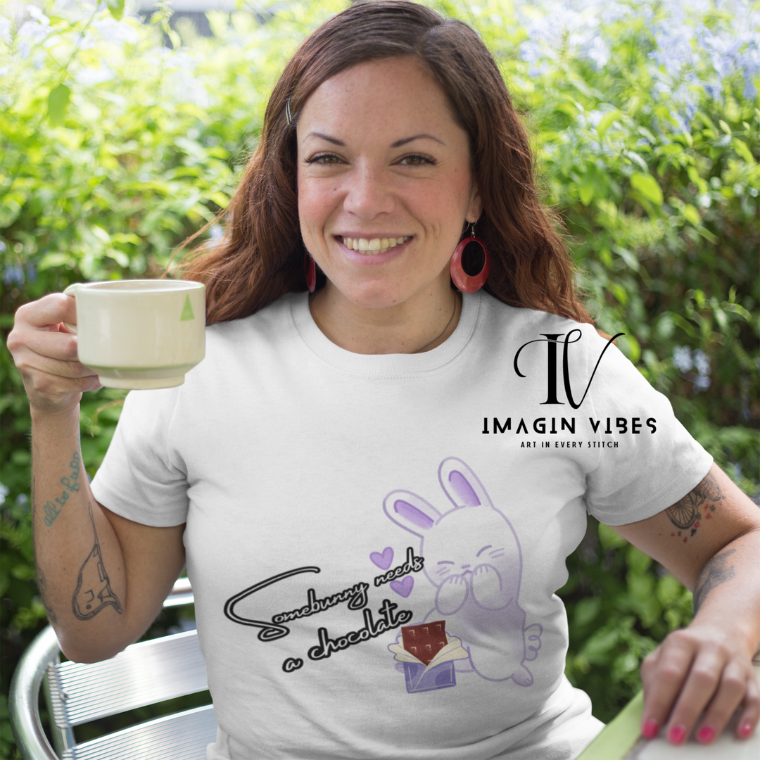 Hoppy Easter Cravings: "Somebunny Needs Chocolate" Tee - Imagin Vibes - 