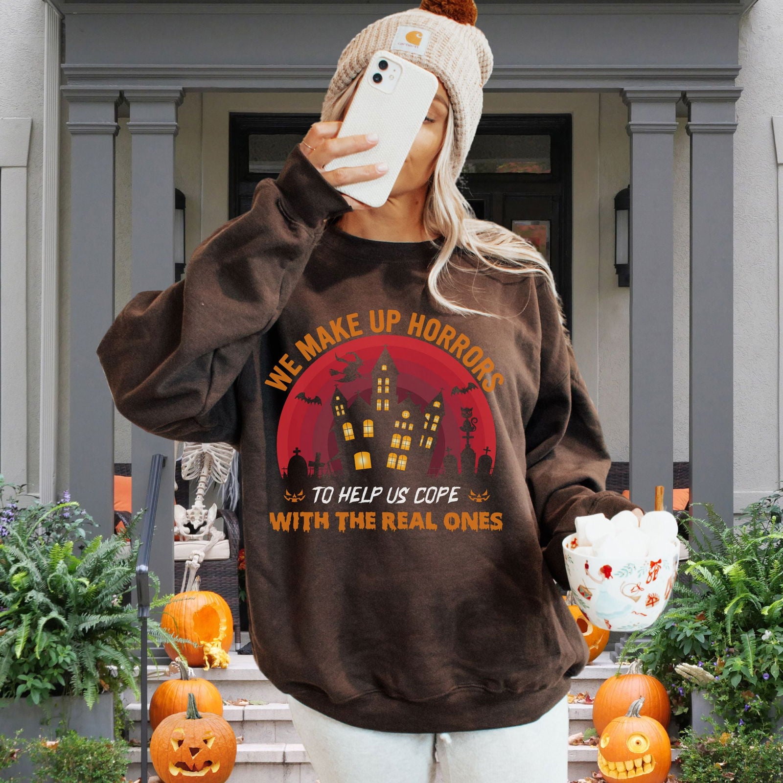 Horror Helps: Halloween Sweatshirt Sweatshirt Printify